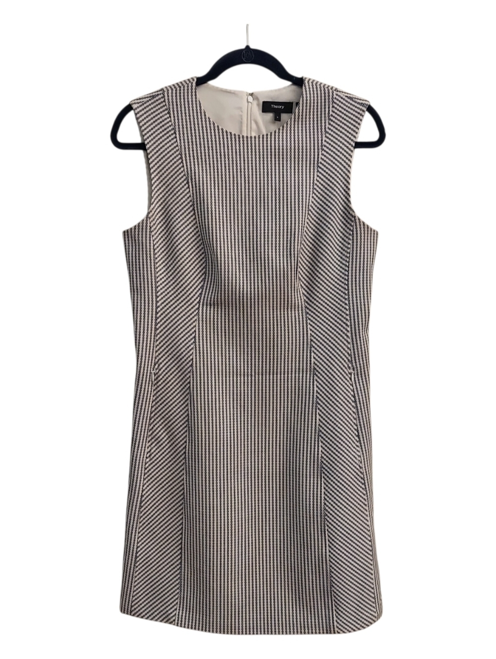 THEORY Helaina Striped Sleeveless Mini Dress Classic 8 Nautical Beachy Wool - Picture 4 of 16